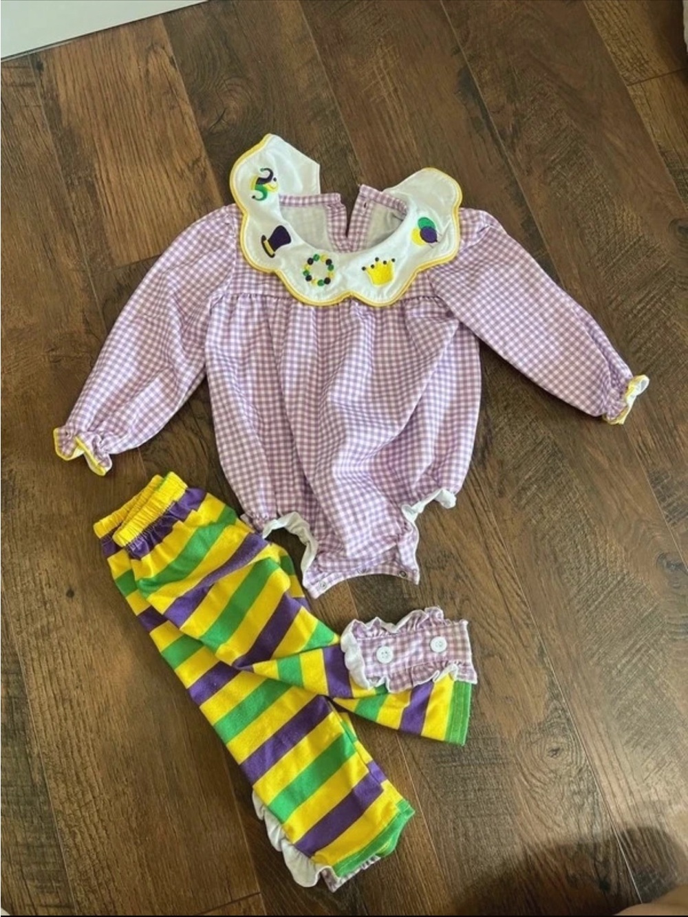 Purple Gingham Mardi Gras Set